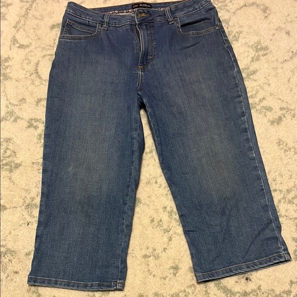 Lee Blue Cropped Capri Jeans Medium Wash - Picture 1 of 5